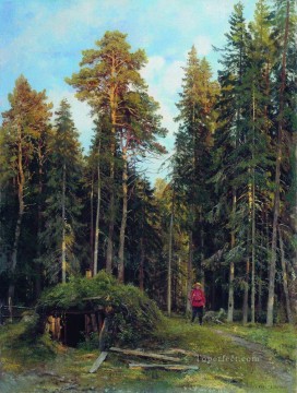 evening 1892 classical landscape Ivan Ivanovich forest Oil Paintings